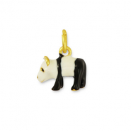 Ciondoli di metallo panda nero-bianco-oro