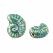 Perline di ceramica conchiglia blu ottanio