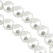 Perline di vetro con effetto perlato 12mm bianco