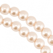 Perline di vetro con effetto perlato 8mm marrone beige