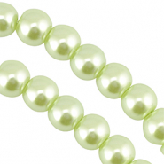 Perline di vetro con effetto perlato 4mm pastello verde