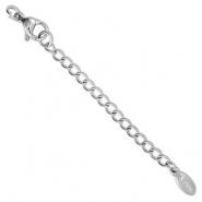 Componenti in acciaio inossidabile allungatrice set ovale con chiusura moschettone argento