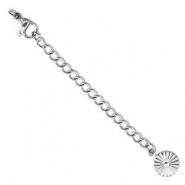 Componenti in acciaio inossidabile allungatrice set fiore con chiusura moschettone argento