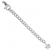 Componenti in acciaio inossidabile allungatrice set stella con chiusura moschettone argento