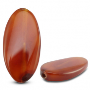 Perline in pietra naturale Agata ovale trasparente arancione rame