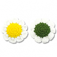 Margherita all'uncinetto bianco-giallo-verde