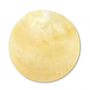 Pendenti di conchiglia tonda bianco (colore naturale)-giallo ocra