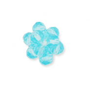 Ciondoli sfaccettati fiore blu trasparente