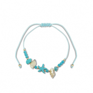 Braccialetti alla moda perline miste turchese-oro