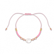 Cavigliere alla moda perline miste rosa-bianco-oro