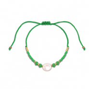 Cavigliere alla moda perline miste verde-bianco-oro