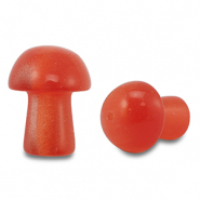 Perline in pietra naturale vetro fungo rosso corallo
