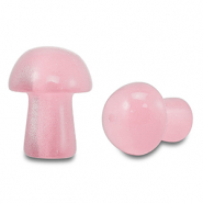 Perline in pietra naturale vetro fungo rosa