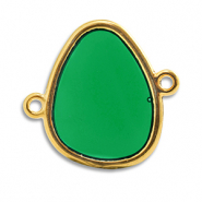 Ciondoli di metallo DQ distanziatore verde-oro (privo di nichel)