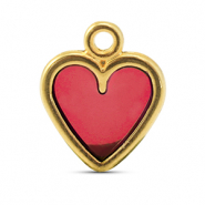Ciondoli di metallo DQ cuore rosso-oro (privo di nichel)