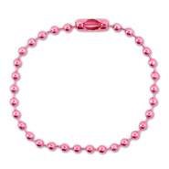 Componenti colorati anello catena a palline con chiusura rosa lucido