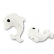 Perline di ceramica delfino bianco