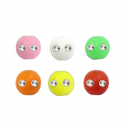 Perline in acrilico 6 mm con look strass multicolore-argento