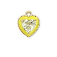 Metallo TQ in ottone ciondolo cuore oro-giallo neon-giallo chiaro