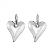 Orecchini in acciaio inossidabile cuore argento