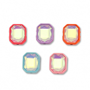 Perline di metallo smalto rettangolo multicolore