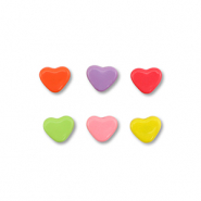 Perline di metallo smalto cuore multicolore