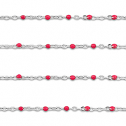 Componenti in acciaio inossidabile 1mm catena argento-rosso ciliegia