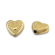 Perline in acciaio inossidabile cuore oro
