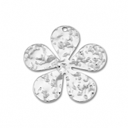 Ciondoli in acciaio inossidabile fiore argento