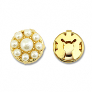 Copri bottoni in ottone Eco-brass&reg; perle oro-bianco