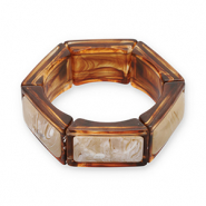 Bracciali in resina esagono trasparente marrone ambra