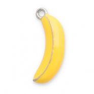 Ciondoli in acciaio inossidabile banana argento-giallo