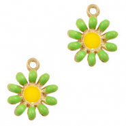 Ciondoli di metallo BQ a forma di fiore oro-giallo ocra-verde