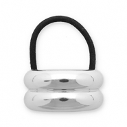 Accessori per capelli elastici per capelli con metallo argento-nero