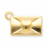 Ciondoli di metallo DQ busta con cuore oro (privo di nichel)