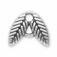Ciondoli di metallo DQ distanziatore foglie argento antico (privo di nichel)