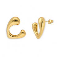 Orecchini in acciaio inossidabile cuore oro