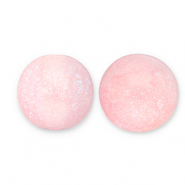 Perline in acrilico con glitterato 6 mm rosa chiaro-turchese
