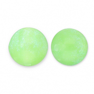 Perline in acrilico con glitterato 6 mm verde chiaro-turchese