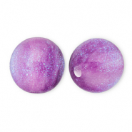 Perline in acrilico con glitterato 8 mm viola-turchese