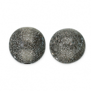 Perline in acrilico con glitterato 8 mm nero-argento