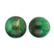 Perline in resina con glitterato 14mm verde-rosso