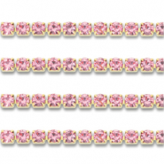 Catena strass in acciaio inossidabile 3mm oro-rosa