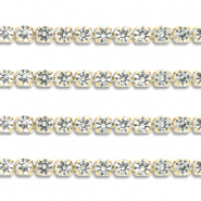 Catena strass in acciaio inossidabile 3mm oro-cristallo