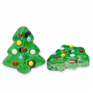 Perline di vetro albero di Natale verde-multicolore