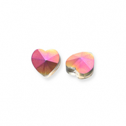 Perline sfaccettate fashion cuore argento-rivestimento AB