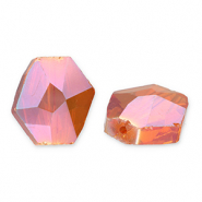 Perline sfaccettate fashion esagono arancio fiamma-rivestimento AB