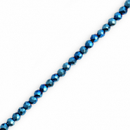 Perline sfaccettate tonde 3mm blu ottanio metallico