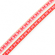BY31&reg; Nastro con testo fiocchi rosa chiaro-rosso-oro