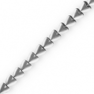 Perline di ematite cuore argento